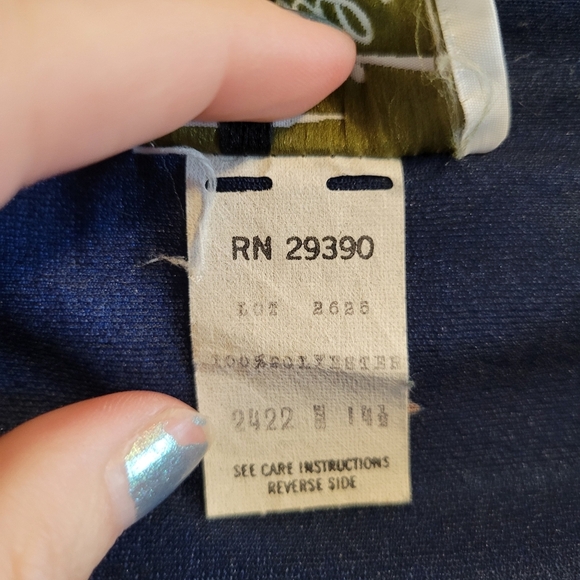 Vintage Tribute Navy Semi Sheer Collared Long Sleeve Dress - Picture 7 of 7